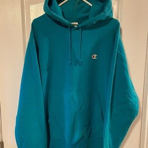 Baby Blue Champion Hoodie Reverse Weave